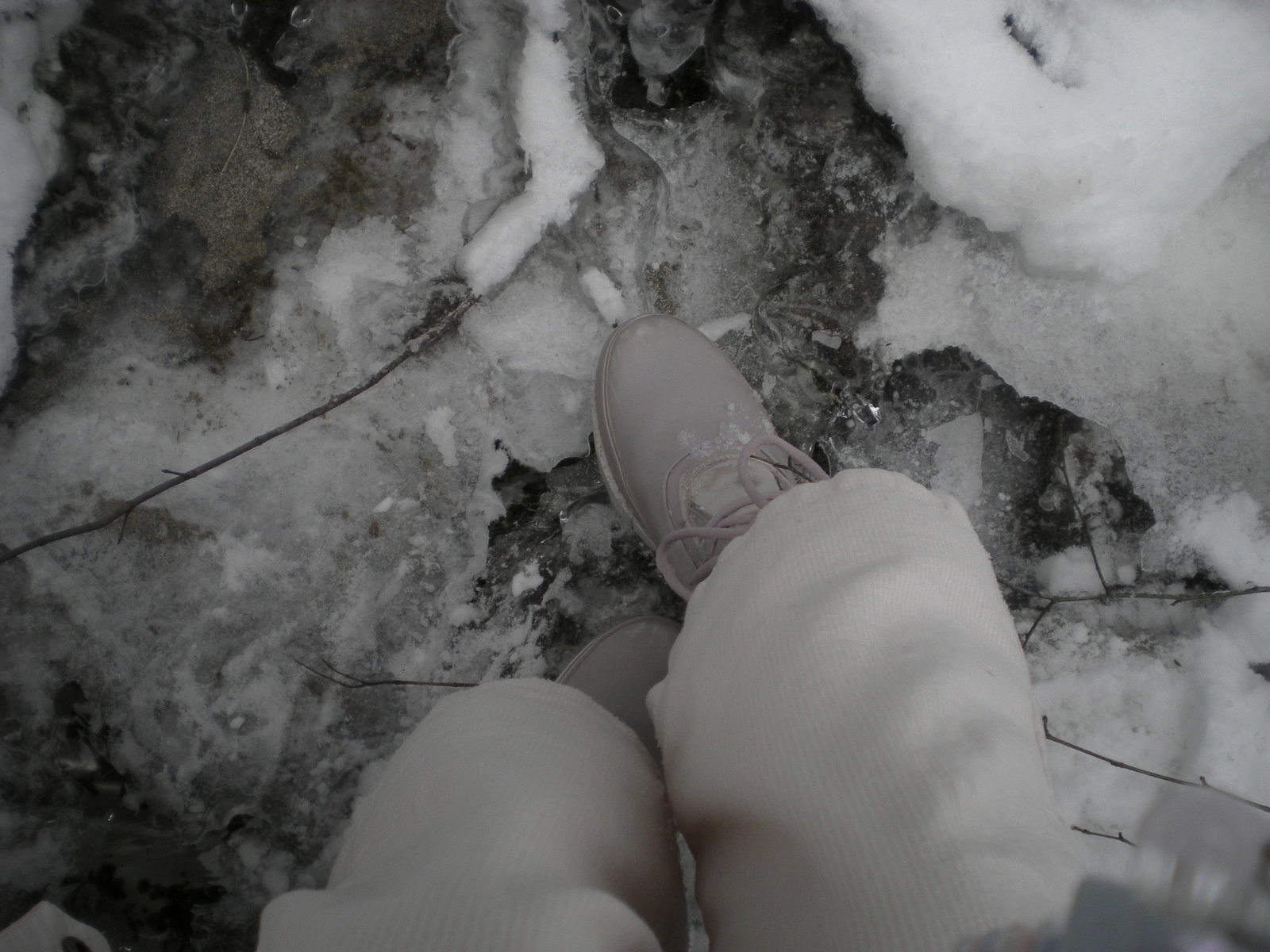 Nikon COOLPIX S200 ♱ stepped into frozen creek